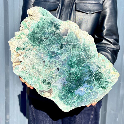 9.3LB Natural agate water grass quartz Slice polishing healing meditation