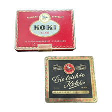 2 x alte Blechdose Koki Cigarillos Tabakdose
