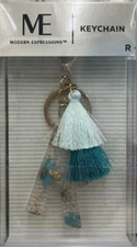 Modern Expressions "R” Monogram Keychain with Tassels