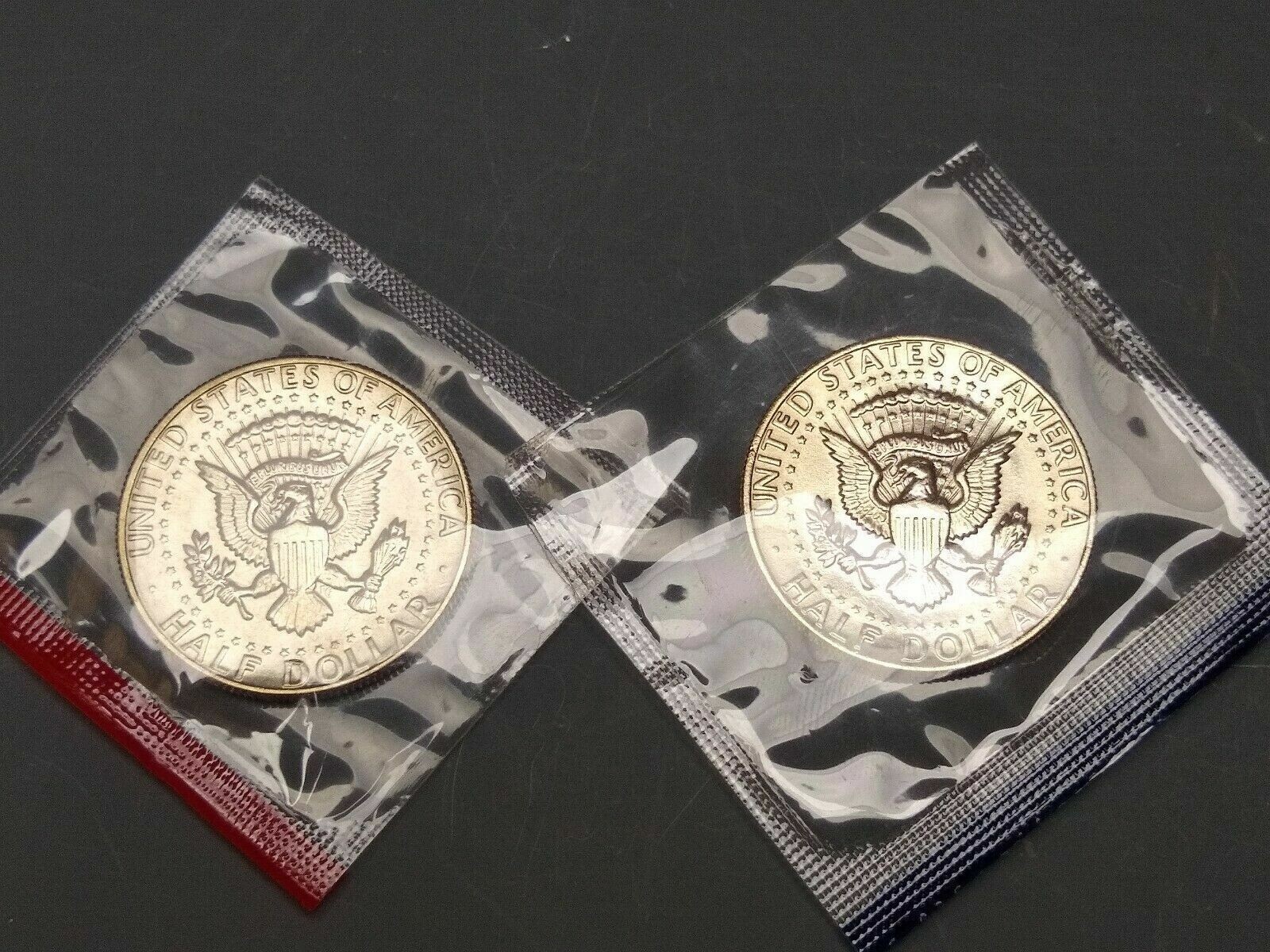 1981 P & D Kennedy Half Dollars In Original Mint Cello, 2 Coins for 1 ...
