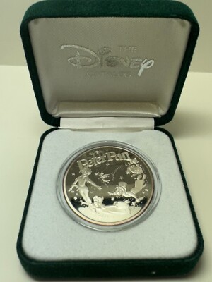 Rare Disney 1953 Commemorative  Peter Pan 45th anniversary 1 oz .999 fine silver