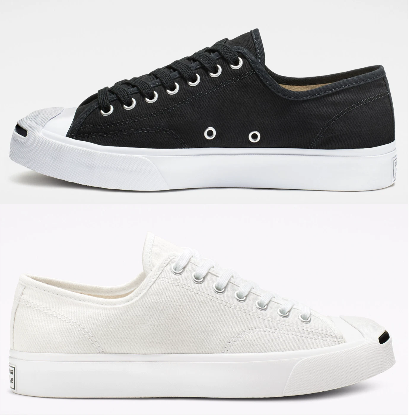 Converse Jack Purcell Low Top Canvas Trainers White or Black 164056C 164057C