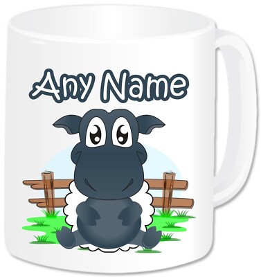 Personalisierte Schaf Tasse Mutterschaf Bauernhof Tier individuell Namen Tasse Geburtstag Weihnachtsgeschenke