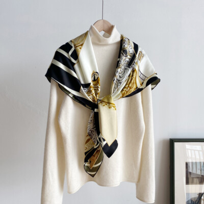 New Spring Boutique High Quality 22Momme Mulberry Silk Two-Faced Satin Scarf 43-