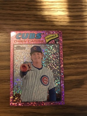 2026 Topps Heritage - Owen Caissie #360 Chrome Pink Sparkle Refractor (RC)