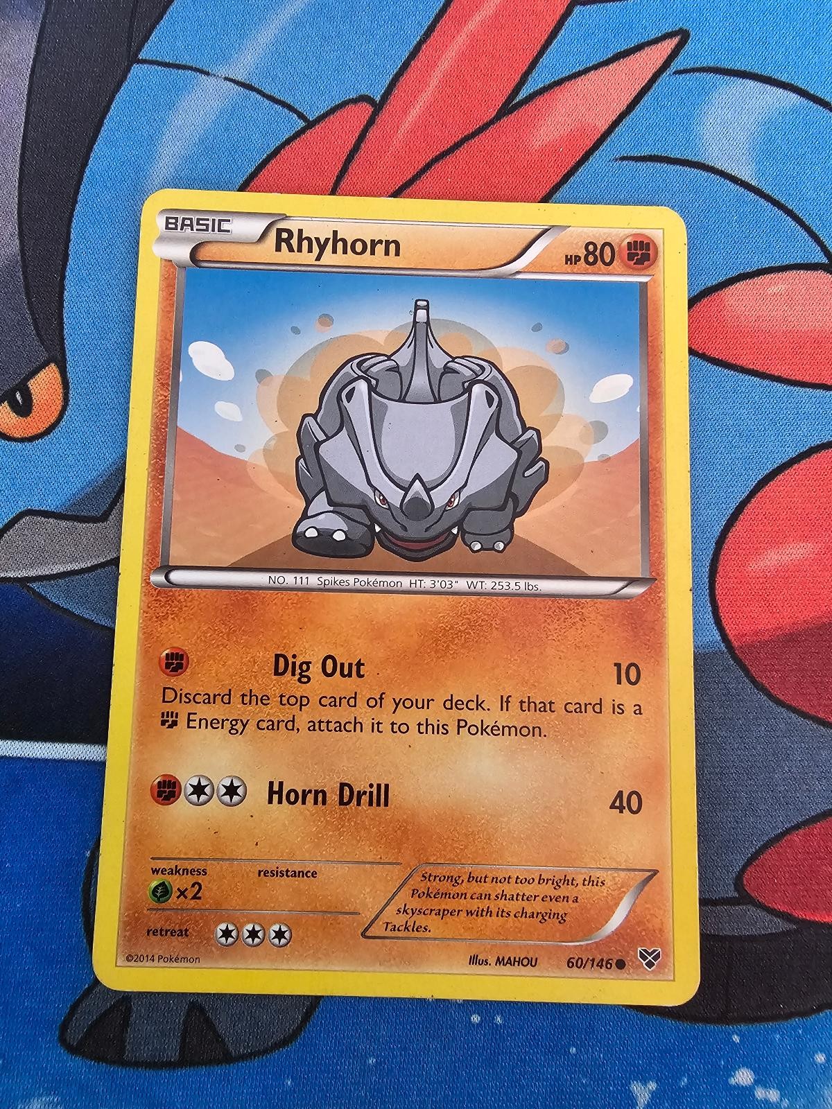Rhyhorn 60/146 Common XY Base Set Pokemon Lightly Played
