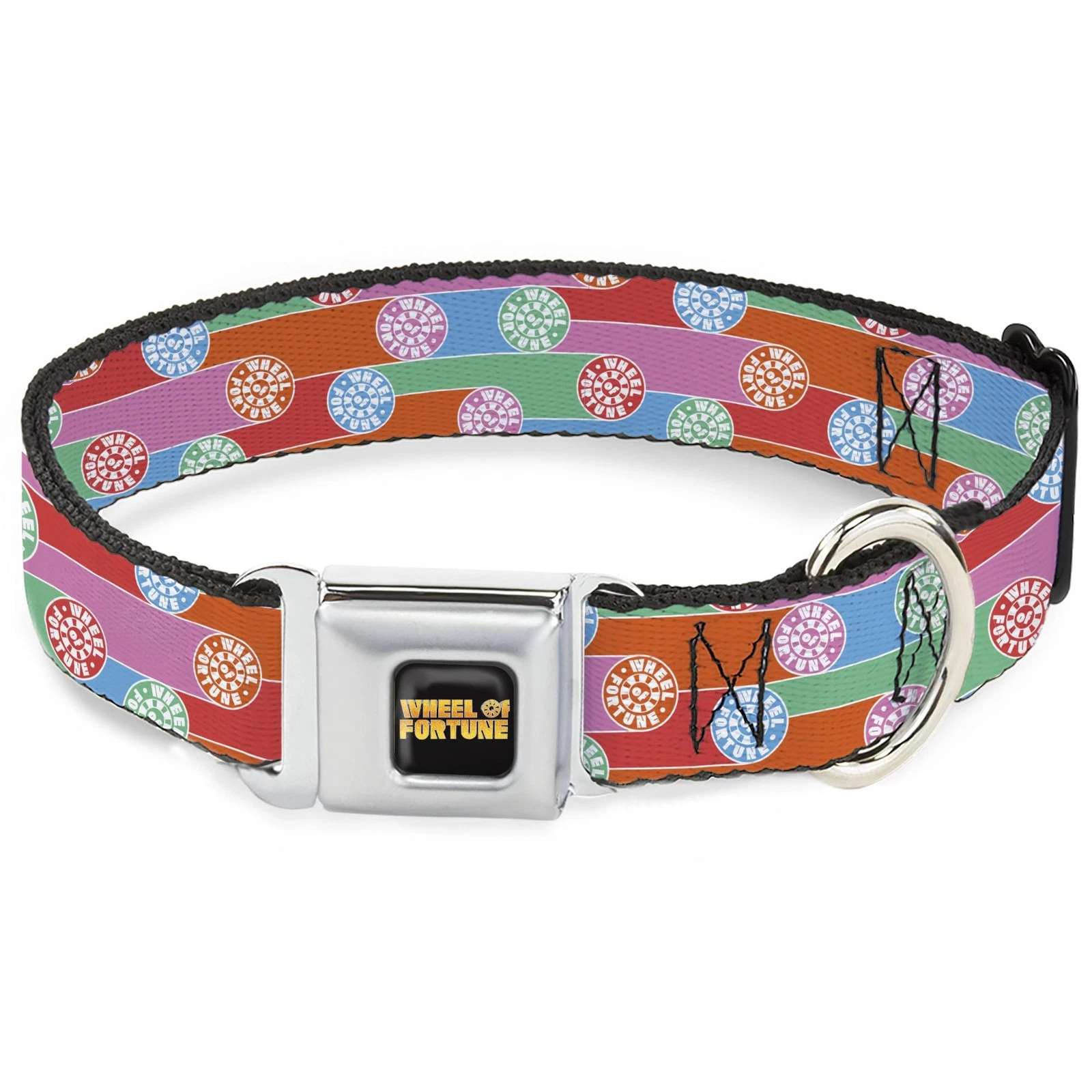 Sony Pictures Pet Collar, Dog Collar Metal Seatbelt Buckle, Wheel of Fortune Whe