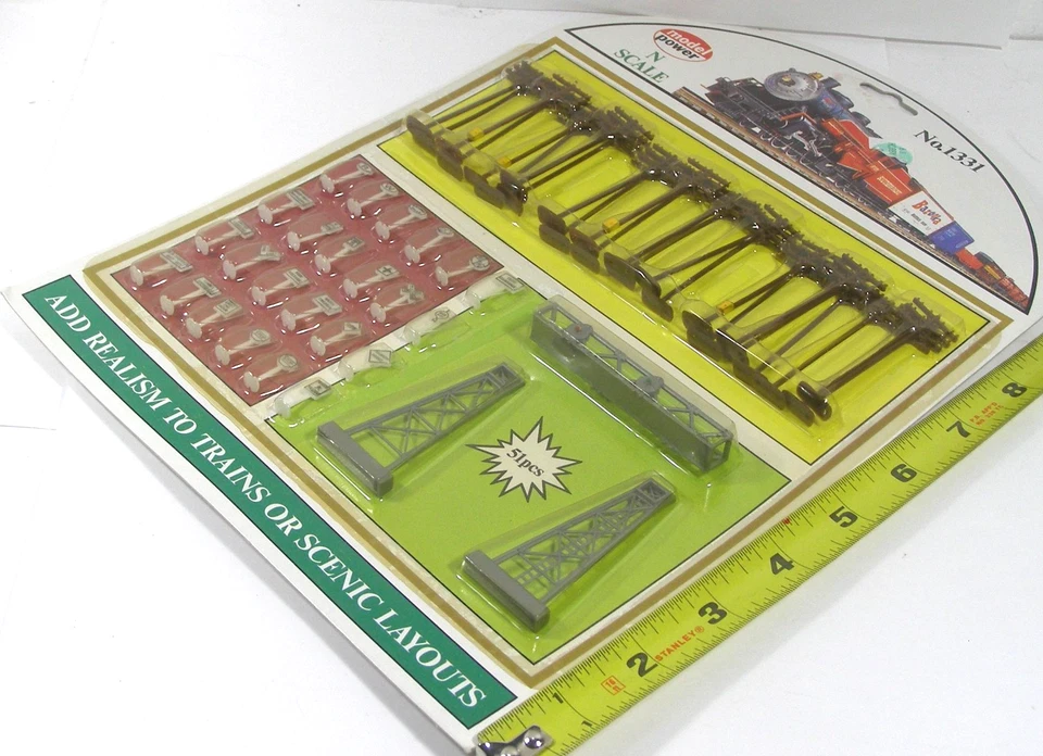 Model Power Model RR N Scale Accessories #1331 Poles & Signs 51pc C87 - Image 2 of 2