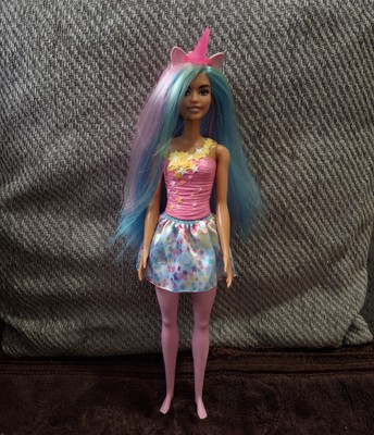 Barbie Dreamtopia Unicorn Doll, Blue Pink Hair, 2021 Mattel