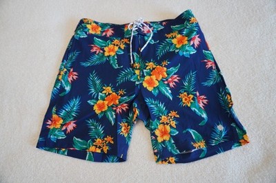 Lucky Brand Men's Tropical Hibiscus Floral Board Shorts Swim Trunks-M Size
