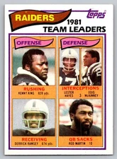 King / Lester Hayes / McKinney / Ramsey / Martin 1982 Topps Oakland Raiders #185