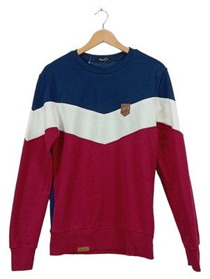 Amaci&Sons Sweatshirt Herren Gr. S Colorblock Blau Weiß Rot Streetwear
