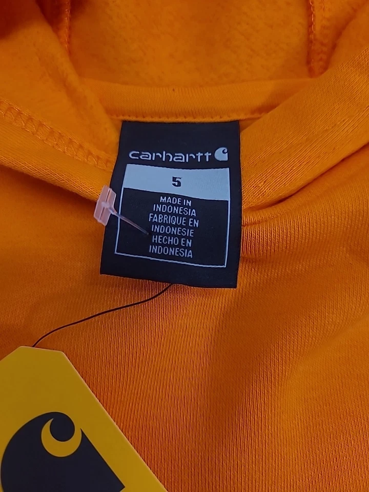 Sudadera con Capucha Carhartt Juvenil Talla 5 Naranja Ajuste Original Niños Niños Foto 2 de 4