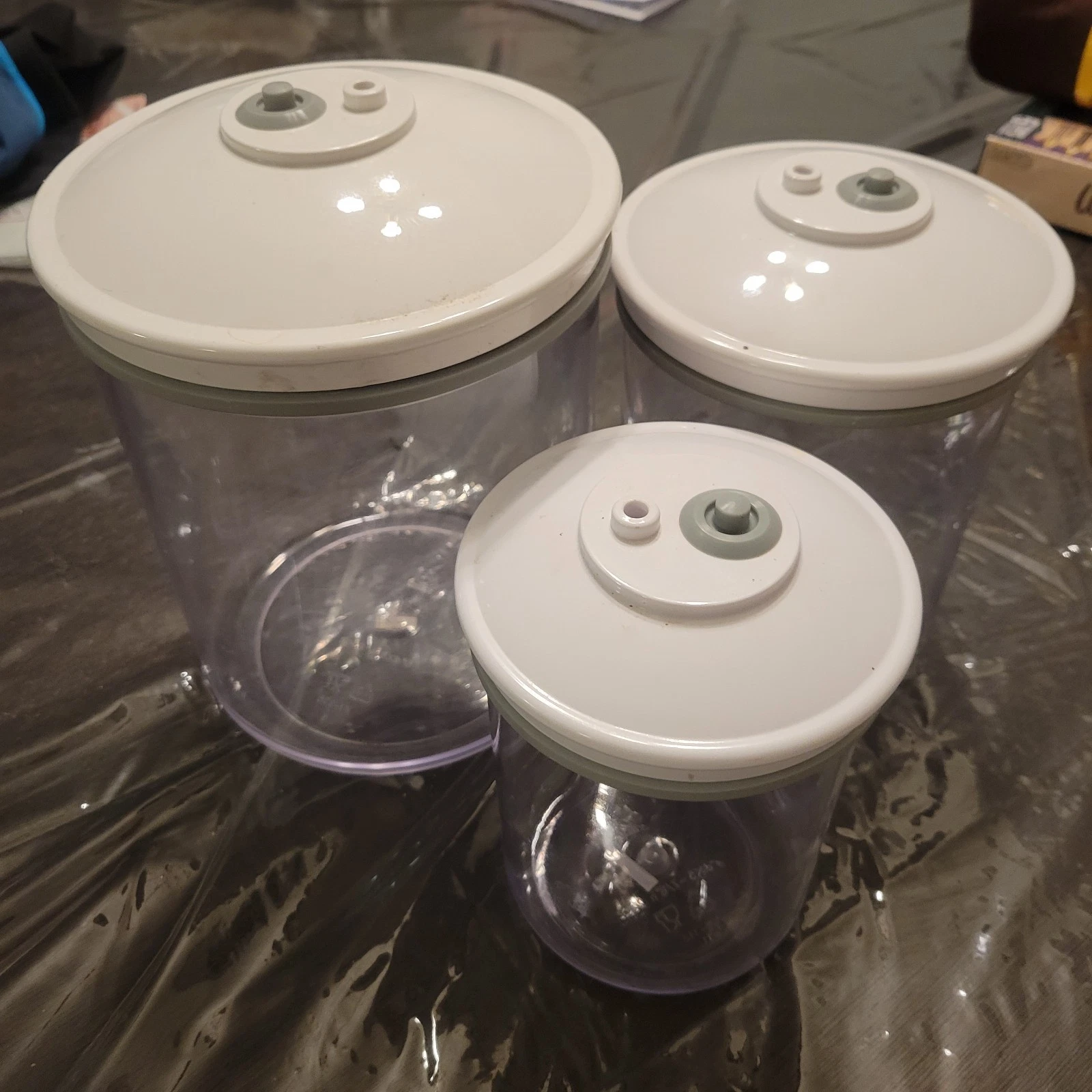Foodsaver Vacuum Canisters, 80oz, 50oz, 25oz, Set of 3.