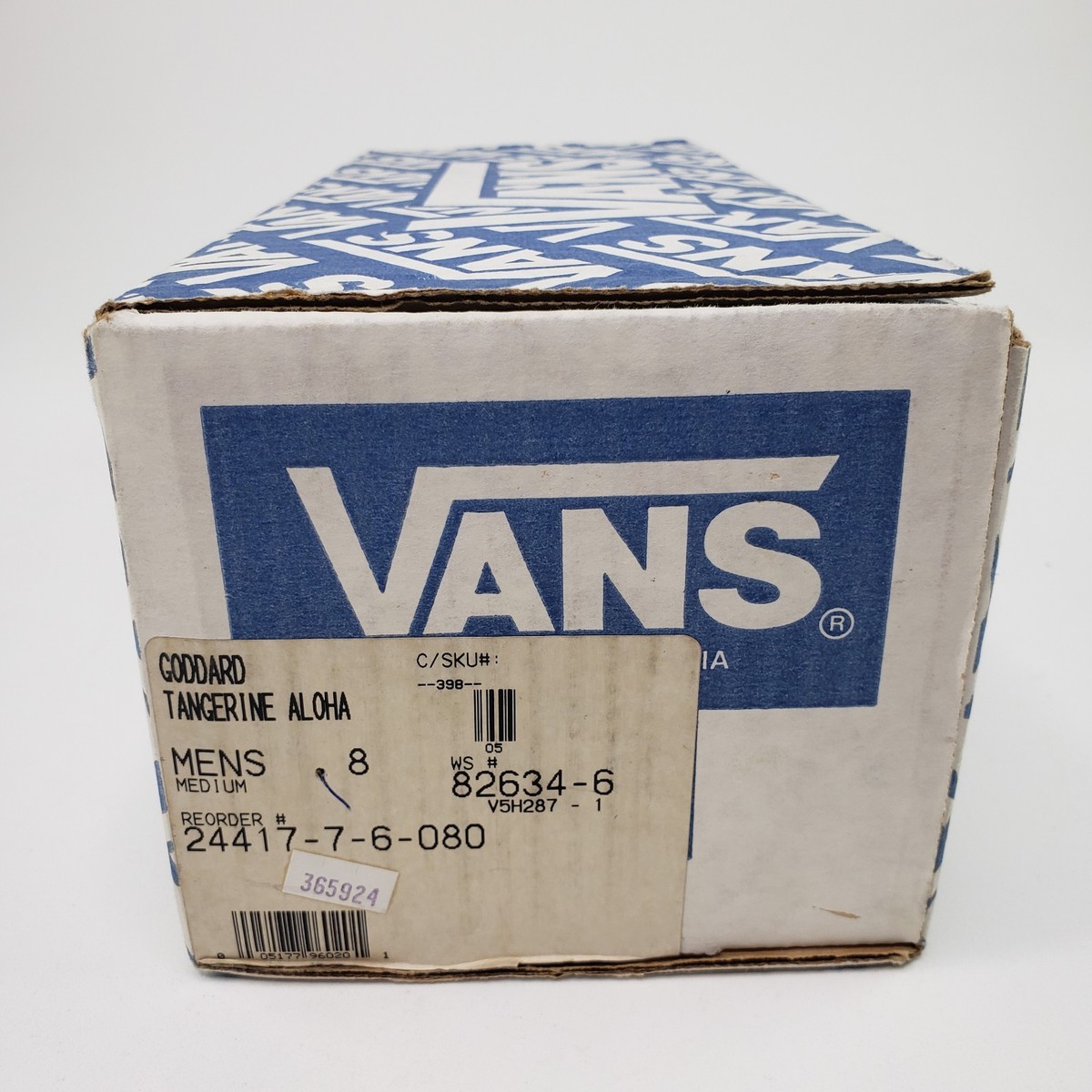 Vintage 80s Vans Goddard Slip On Tangerine Aloha Van Doren Mens 8