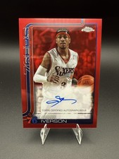 2025-26 Topps Chrome #TCA-AI Allen Iverson Chrome Autographs Red Refractor #/5