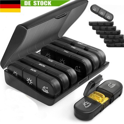 Tablettenbox 7 Tage 3 Fächer Einfaches Füllen Medikamentenbox Pillendose Box DE