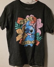 Disney Stitch Women Ohana Means Family Distressed Graphic T-Shirt Large