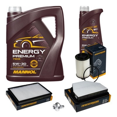 DENCKERMANN Inspektionspaket 6L MANNOL 5W-30 für Chevrolet Captiva 2.2 D 4WD