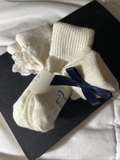 Vintage USA Lace  Navy Bow Socks For Infant Girl Size 0-6 Months Set/3 Pairs