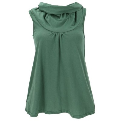 Loose fit Top mit Schalkragen, A Linien Boho Top - grün