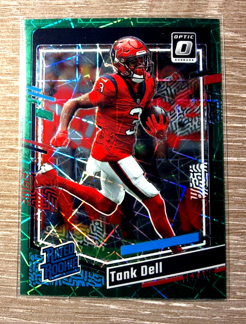 2023 Panini Donruss Optic Football Rated Rookie Tank Dell #245 Green Velocity RC