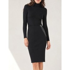 Valentino Black Knit Pencil Skirt Knee Length Made in Italy Size 4 S