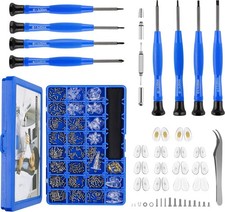 Kit Reparacion Gafas con Tornillos Destornilladores y Pinza para Lentes Reloj