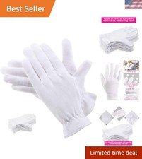 100 Cotton Gloves - Eczema Relief  Moisturizing - 10 Pairs for Sensitive Skin
