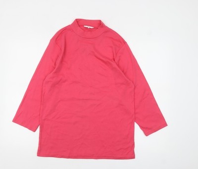 Cotton Traders Damen rosa Stehkragen Langarm T-Shirt Größe 20