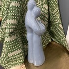 Haeger Embracing Couple with Baby Child Blue Art Pottery Glossy 15” Tall — photo 4