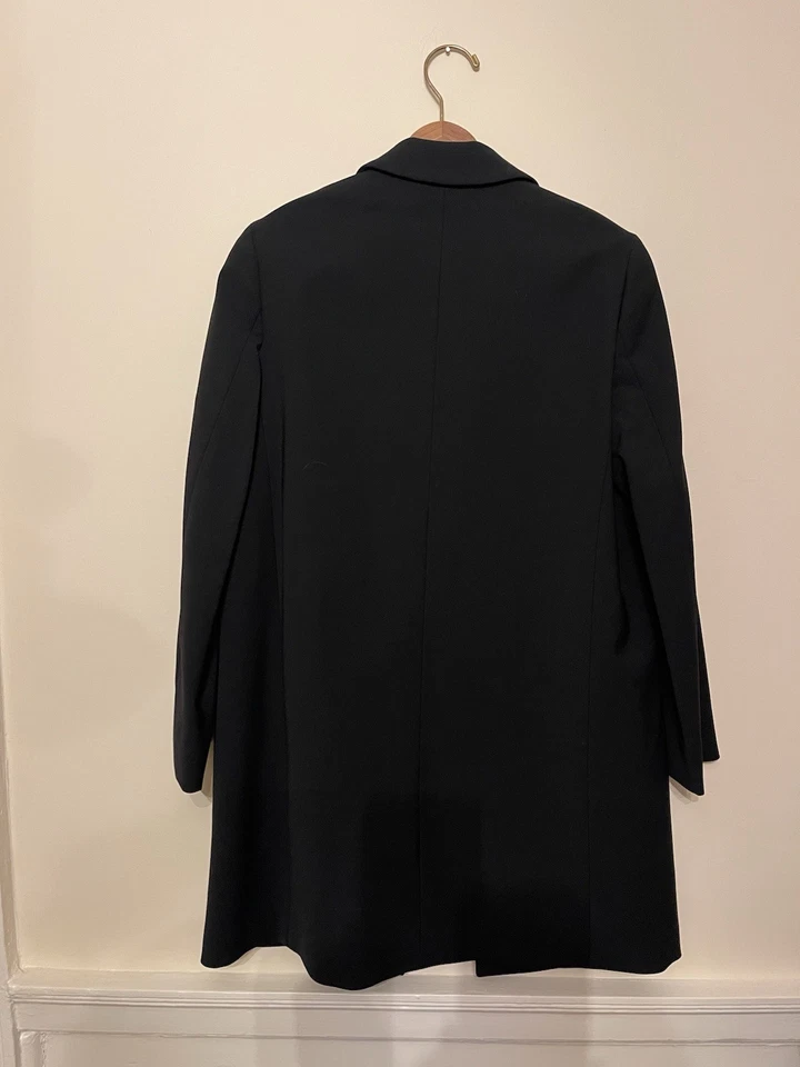 Jil Sander Black Long Wool Viscose Blend Coat Made in Italy Size 38 - Image 2 of 3