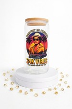 Bruno Mars 16oz Glass Tumbler With Glass Straw And Cleaning Brush