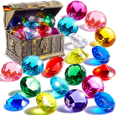 Sloosh Tauch-Edelsteine, Pool-Spielzeug, 16 Große Bunte Diamanten Mit Piraten-Sc