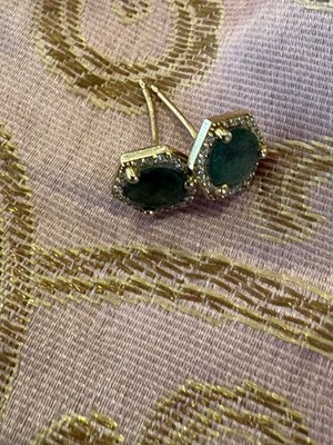 Ohrringe 18 Karat Gold natürlicher Smaragd