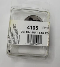 Irwin Hansen 4105 Threading Dies 1/2-14 NPT Round 1-1/2