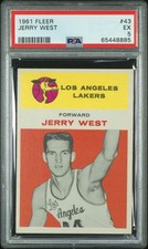 1961-62 Fleer #43 Jerry West PSA 5 EX HOF RC Rookie Lakers 