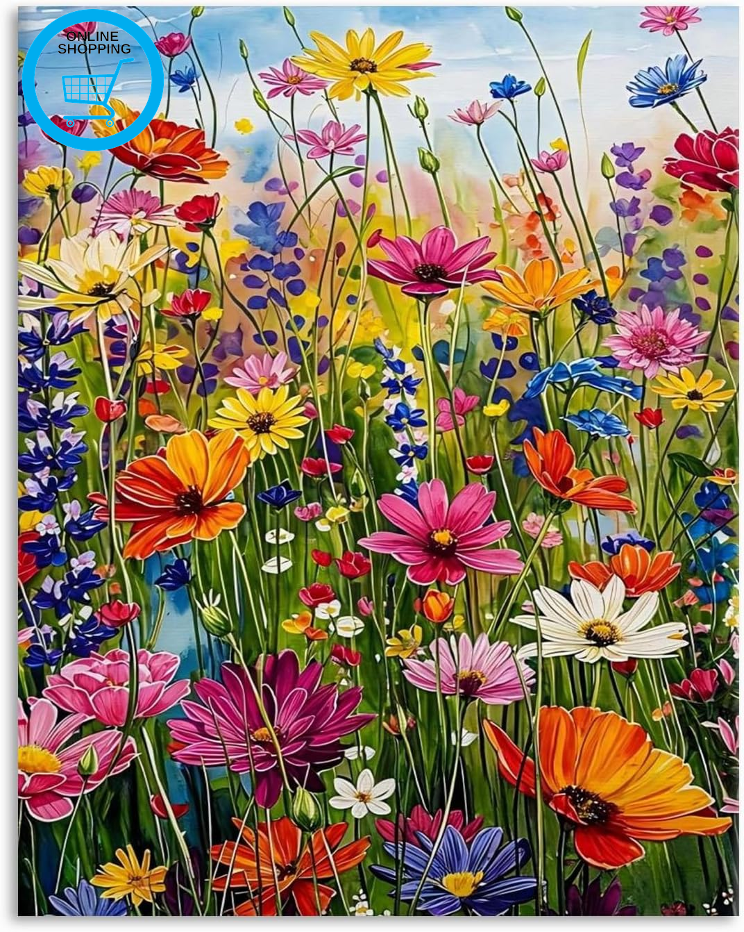 Flower Paint by Numbers for Adults, Painting by Number Kits on Canvas, Flower Ad