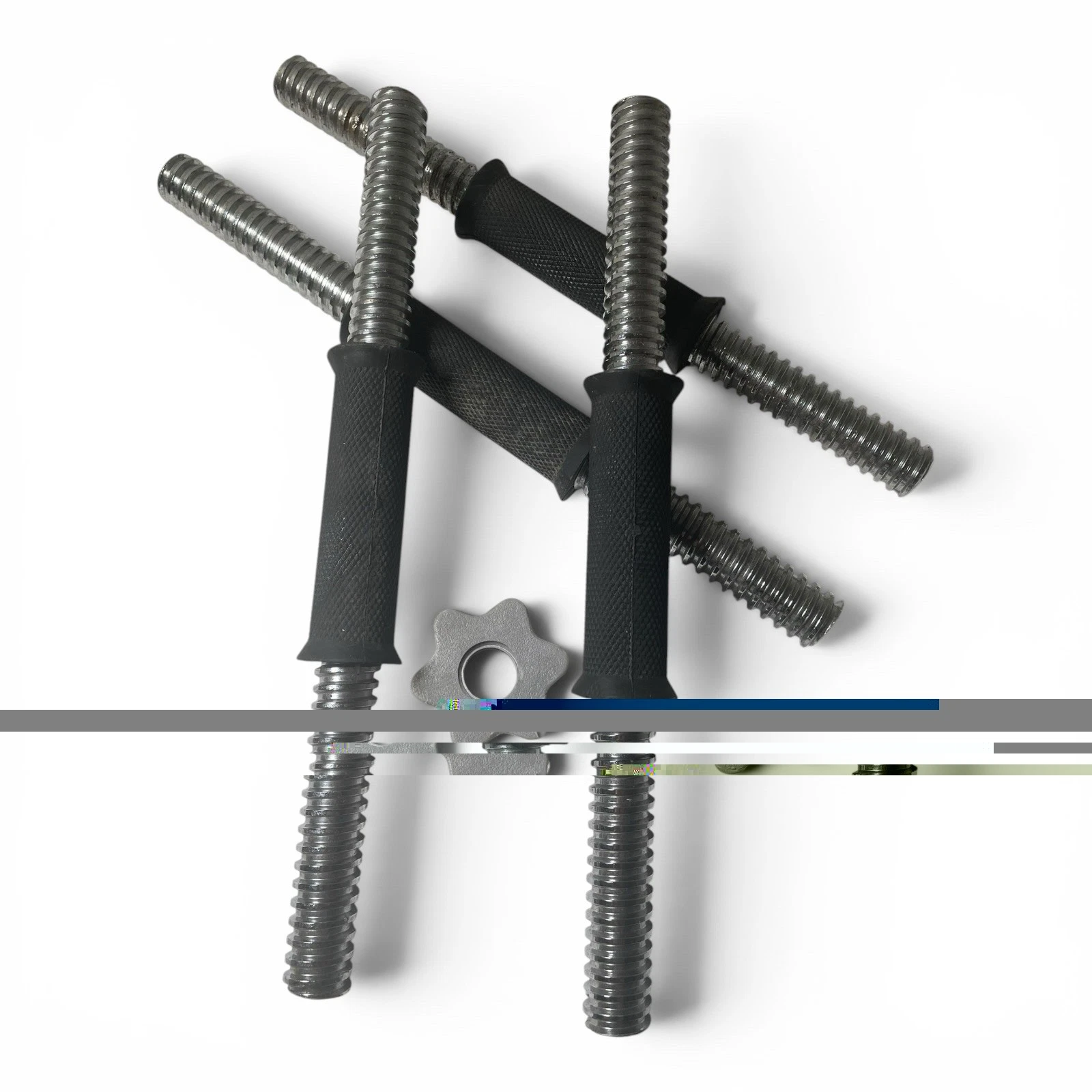4 X YORK 14" CHROME DUMBBELL BAR HANDLE WEIGHT LIFTING +1 LOCK- BESTPRICE - FAST