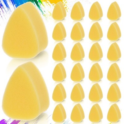 24 Pcs Yellow Face Paint Sponges Petal Oval High Density Makeup Sponges