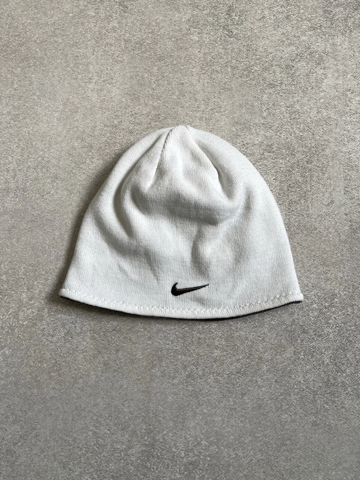 Vintage Nike Reversible Fleece Y2k Swoosh Logo Beanie Hat One Size