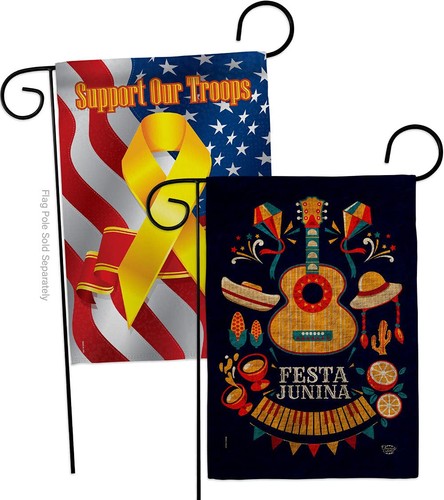 Junina Burlap Garden Flag Pack Celebration Brazilian Festivals Festas De São ...