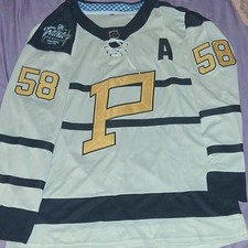 Pittsburgh Penguins 2023 Winter Classic Hockey Jersey #58 Beige Black Gold NHL