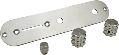 Stainless Steel Guitar Control Plate with 2 Potentimeter Knobs with 6Mm Dia. Sha