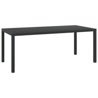 Gartentisch Schwarz 185X90X74 Cm Aluminium Und WPC