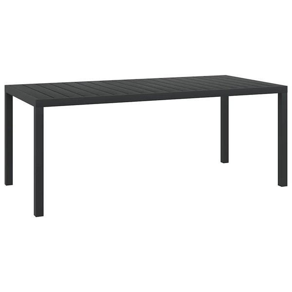 Gartentisch Schwarz 185X90X74 Cm Aluminium Und WPC-image