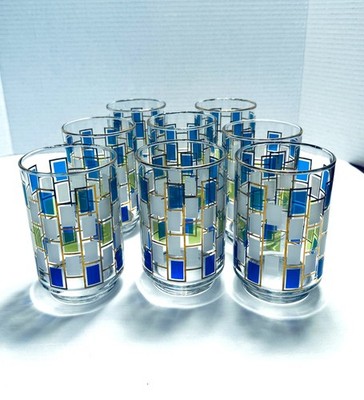 Libbey Glass Co. NORDIC Set of 8 Tumblers or High Ball Glasses MCM