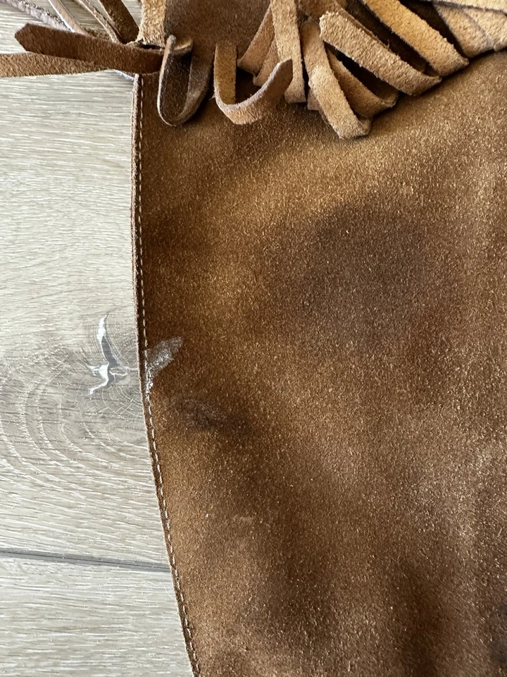 Botas altas mocasín de gamuza Report Dingo para mujer talla 8 con cordones flecos cuero Foto 2 de 4