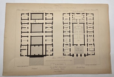 1 Gravurplatte 1880 Gericht Stadt Cholet Architektursammlung EO sehr guter Zustand