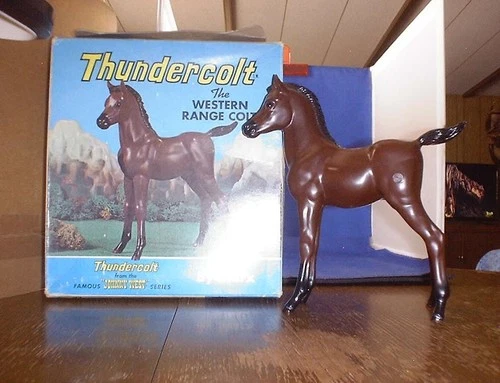 VINTAGE MARX JOHNNY WEST'S BAY WESTERN RANGE THUNDERCOLT HORSE IN 1960'S BOX